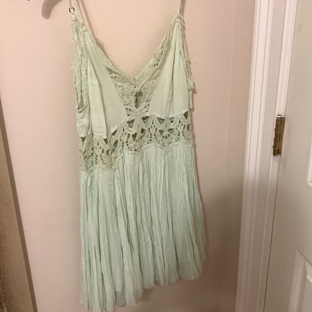 Free People Lace Flowy Green Dress XS